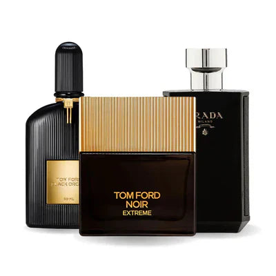 Coffret de 3 parfums:  ORCHIDEA NERA,  NOIR EXTREME anda L’HOMME PRADA INTENSE - 100ml