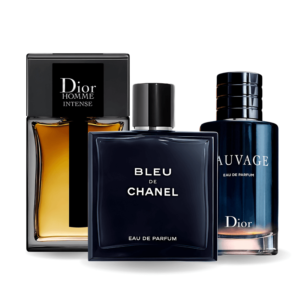 Coffret de 3 parfums: Sauvage , Bleu de Chanel,  Homme Intense - 100ml