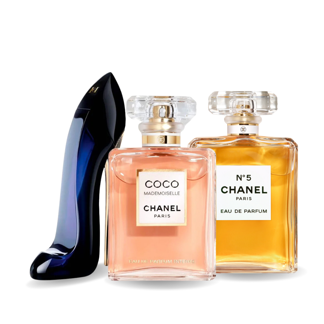 Coffret de 3 parfums: GOOD GIRL, Chanel COCO MADEMOISELLE and Chanel Nº5 - 100ml