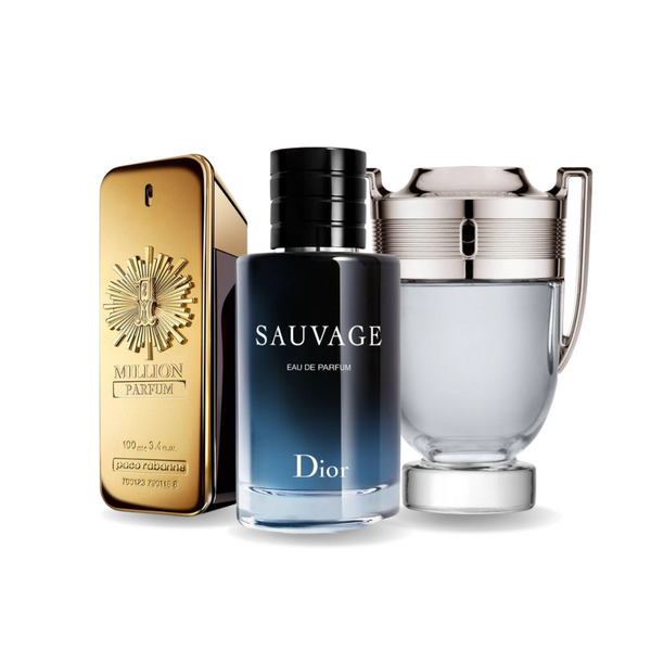 Coffret de 3 parfums:  ONE MILLION,  SAUVAGE  INVICTUS - 100ml