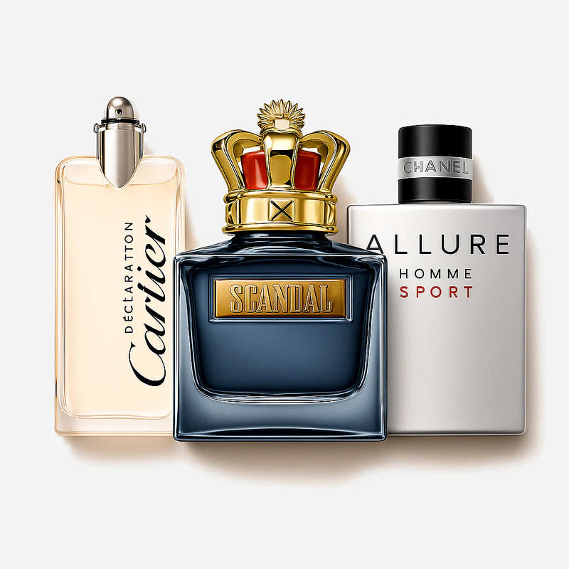 Coffret 3 parfum:  Scandal - 100ml Allure Homme Sport - 100 ml Declaration - 100ml